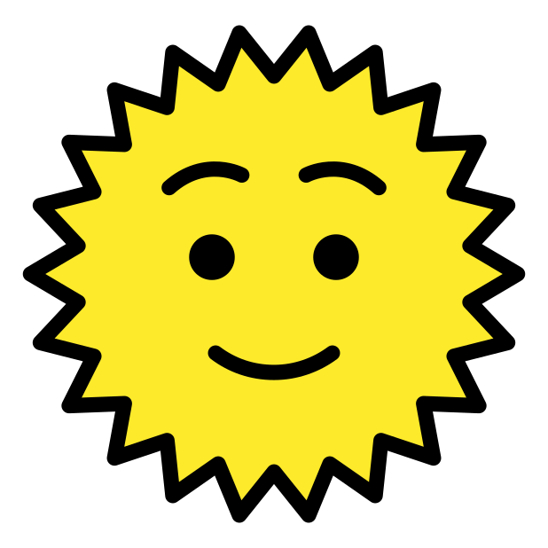 sun emoji (https://openmoji.org/library/emoji-1F31E/)